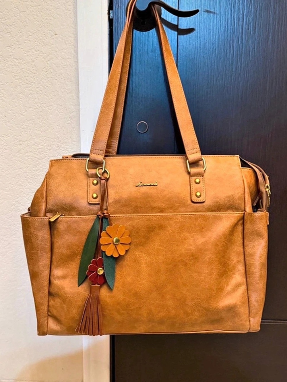 LOVEVOOK Laptop Tote Bag For Women, Vintage Work Teacher Bag With Clutch